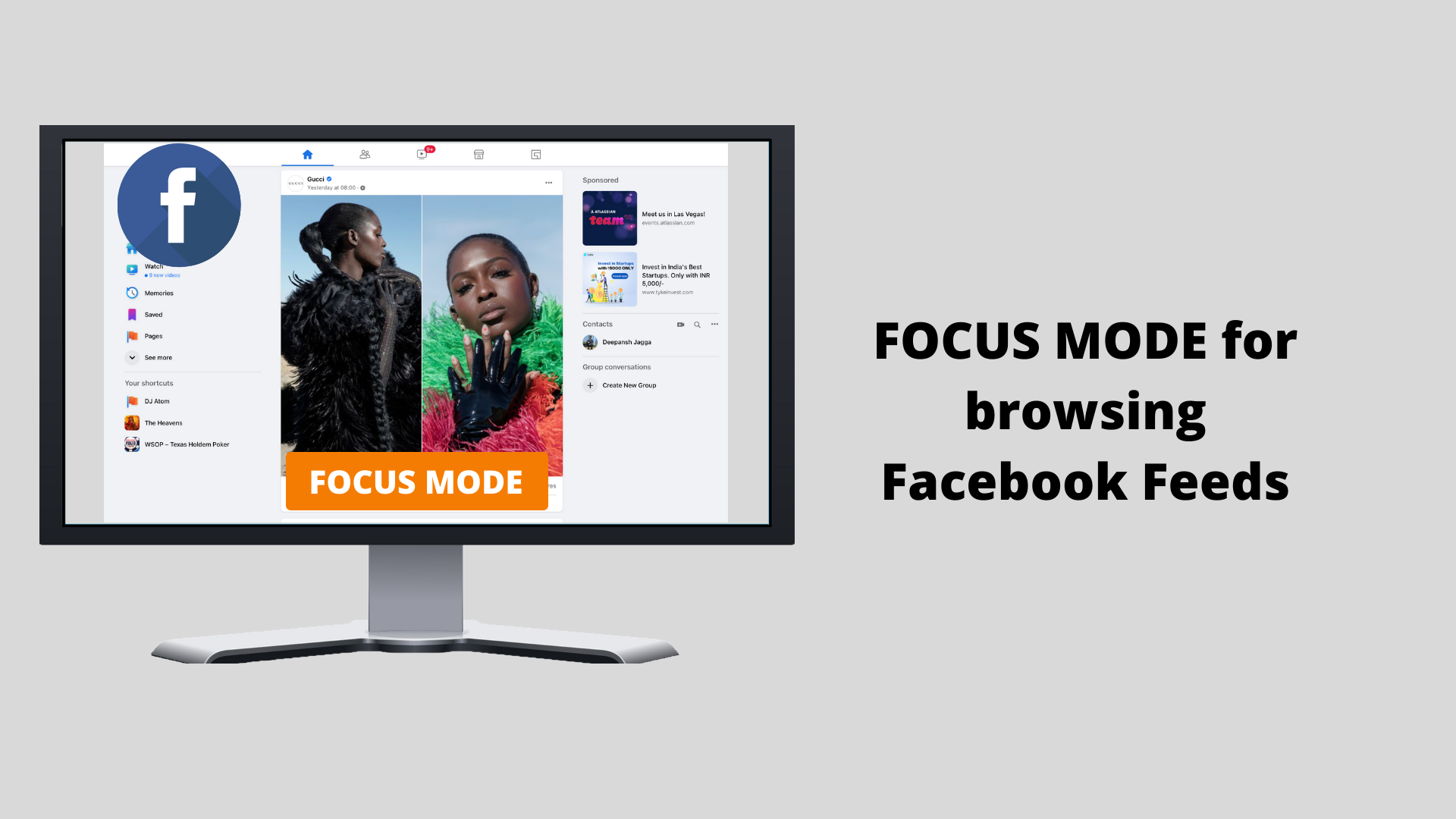 FOCUS MODE for browsing Facebook Feeds